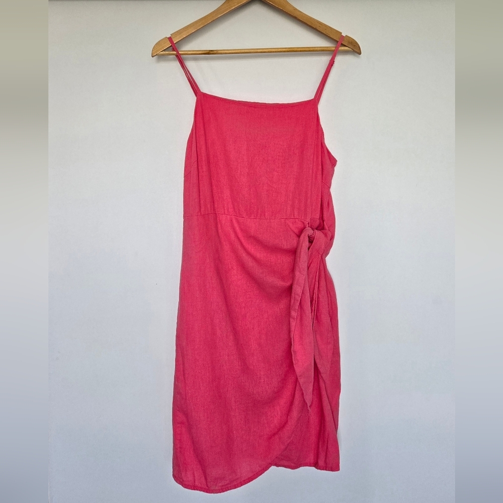 ONLY Linen Blend Dress Women's Size Medium Pink